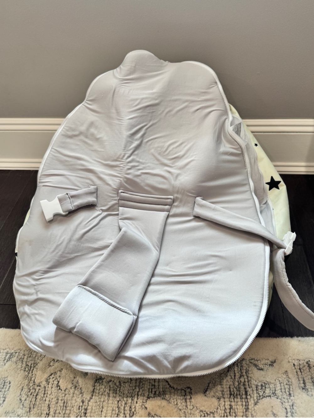 Chibebe Gray Star-Accent Infant Toddler Lounger Bean Bag Chair